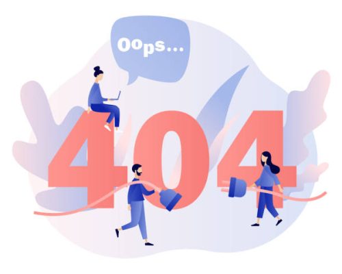 Concept 404 Error Page. Flat cartoon style. Vector illustration